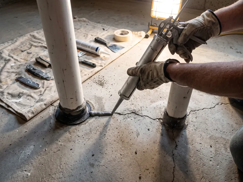 Radon mitigation system vent pipe on the exterior of a house